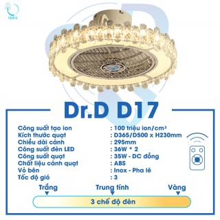 Quạt ion âm Dr.D Model D-17