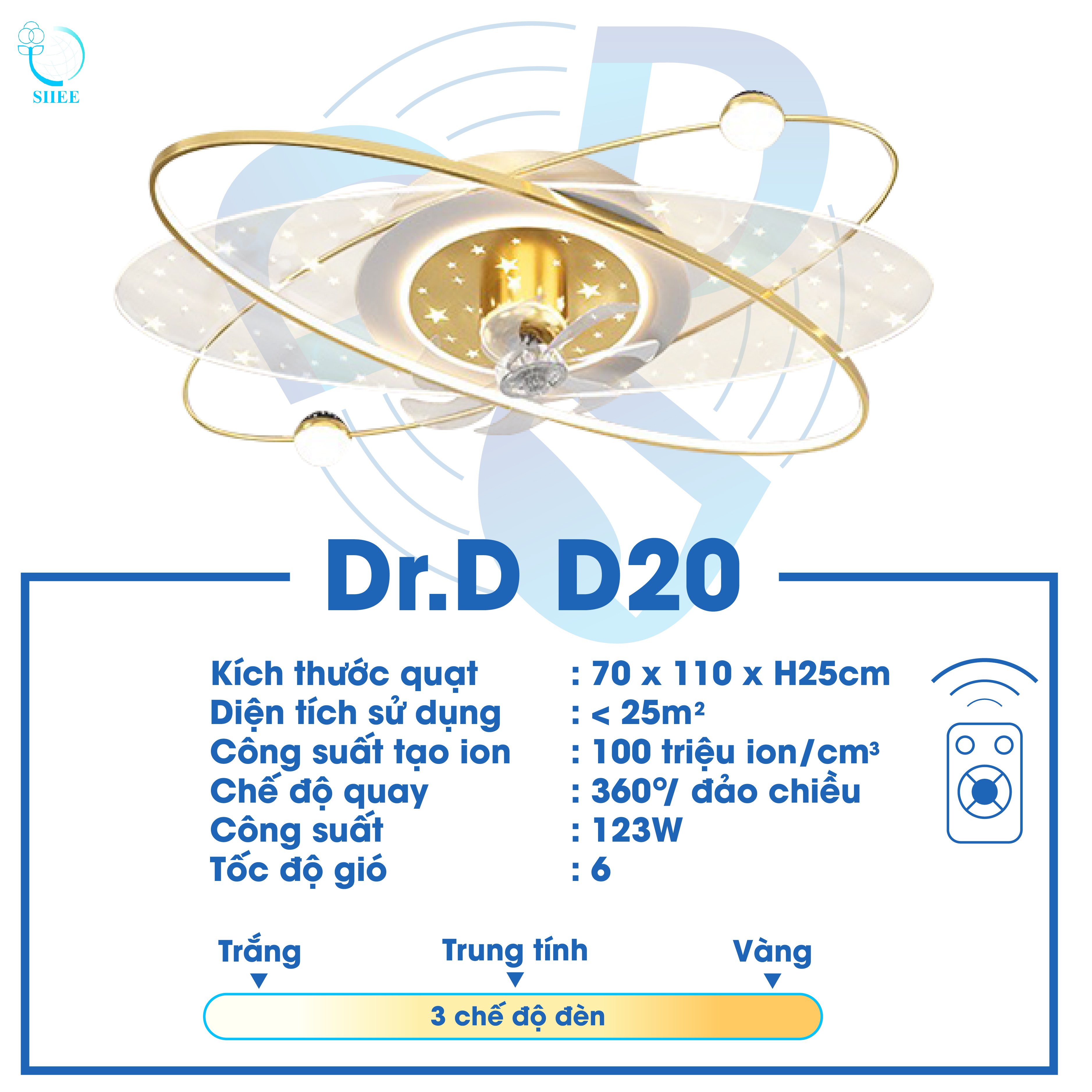 Quạt Ion âm Dr.D Model D20